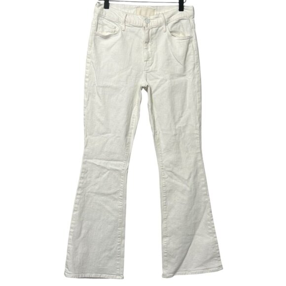 Mother The Weekender Jeans in Totally Innocent White Denim Flare Cotton Size 27 - Picture 10 of 10